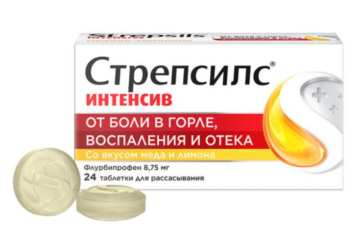 Стрепсилс Интенсив №24 табл (Мед-Лимон) ==