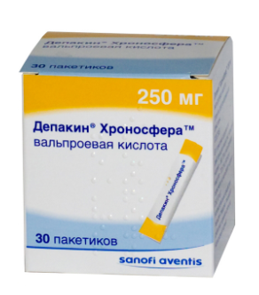 Депакин хроносфера 250 мг №30 пак