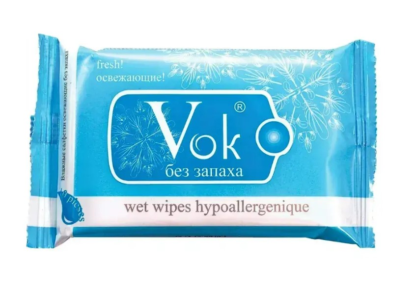 Салфетки влажные "Vok" без зап 10 шт ==