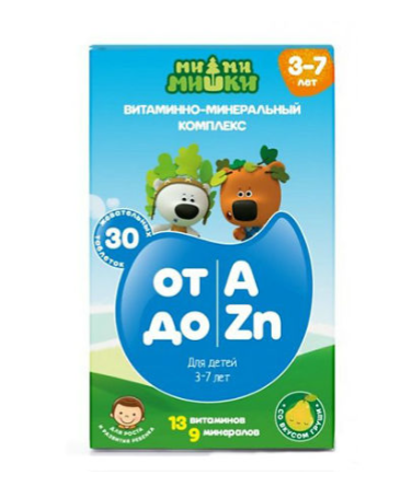 Витаминно-минеральный комплекс от А до Zn д/детей Мими Мишки №30 табл.