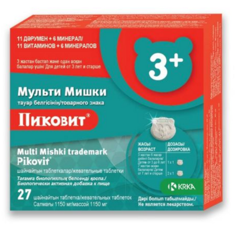 Мульти Мишки Пиковит 3+ №27 жев. табл