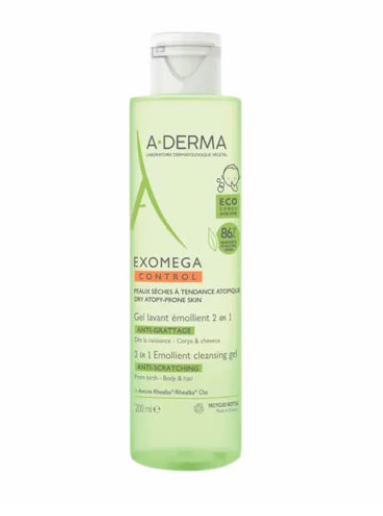 Гель д/тела и волос "A-DERMA EXOMEGA CONTROL" смягчающий очищающий 200 мл (4116)