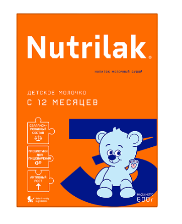 Смесь "Nutrilak" (сухой молочный напиток) №3 c 12 мес 600 г