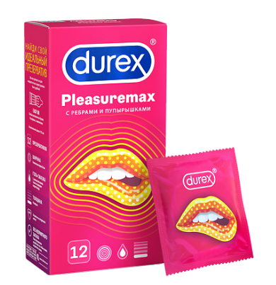 Презервативы Durex pleasuremax №12 (с ребрами и пупырышками)