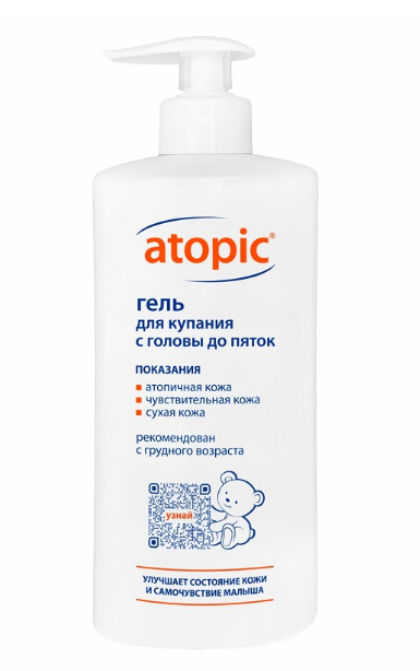 Гель д/купания "Atopic" с головы до пяток 400мл (1419)