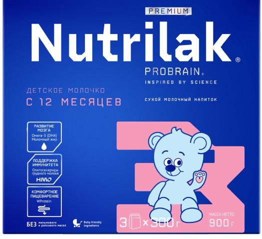 Смесь молочная "Nutrilak Premium" №3 с 12 месяцев 900г (1684)
