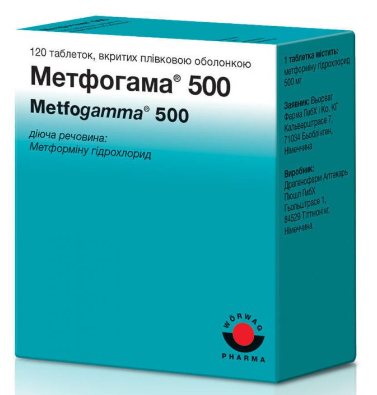 Метфогамма 500 мг №120 табл