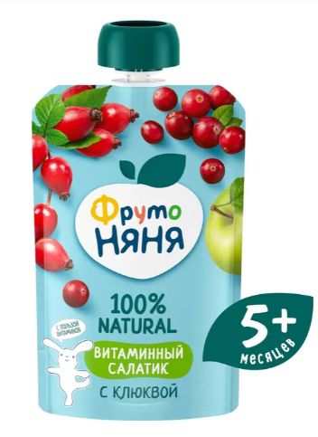 Пюре "ФрутоНяня" с 5 мес. Витаминный салатик 90г (6185)