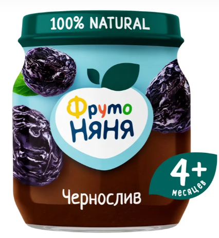 Пюре "ФрутоНяня" с 4 мес. Чернослив 100г ст/б (5690)