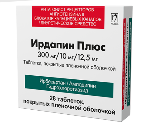 Ирдапин Плюс 300 мг/10 мг/12,5 мг №28 табл