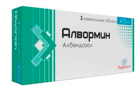 Алвормин 400 мг №3 табл (Альбендазол)